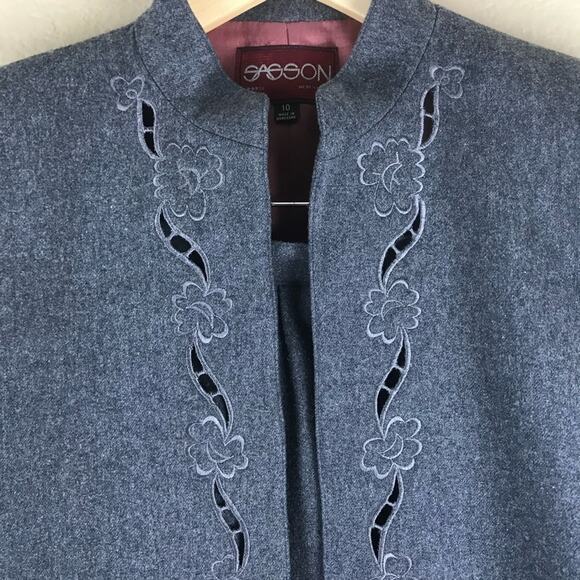 CLOSET CLEAR OUT!  Vintage Grey Wool Jackt Detail - Picture 5 of 7